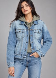 Blue Denim Jacket with Hoodie