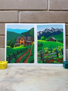 Landscape Painting On A4