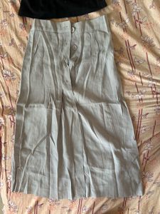 Button-Front Midi Skirt