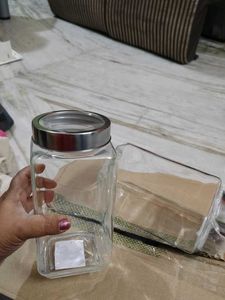 Set of 2 Glass Storage Jars