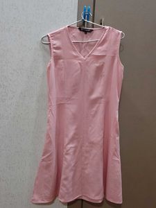 FableStreet Pink A-Line Knee Length Dress