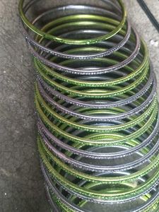 Sparkling Green &amp; Silver Bangles