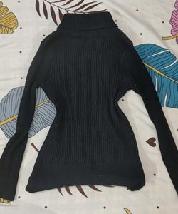 Black Butterfly Turtleneck Sweater