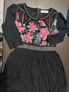 Elegant Black Floral Dress