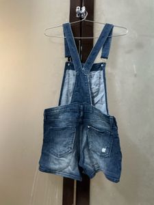 Blue Denim Short Overalls