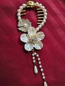 Pearl &amp; Crystal Flower Hair Claw