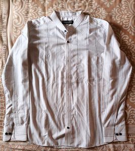 ✨ L Size Premium White Striped Shirt | Stylish