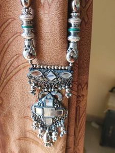 Boho Oxidized Mirror Work Necklace Set