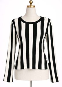 Chic Striped Long Sleeve Top