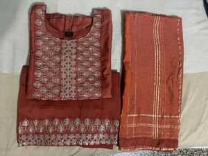New With Tag Kurthi Set, Pant And Dupatta