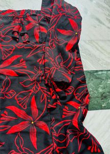 Stylish Black &amp; Red Floral Kurta