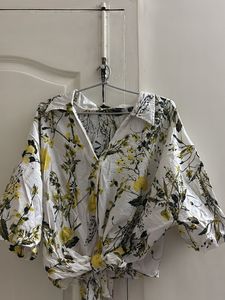 Chic Floral Tie-Front Blouse