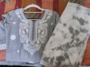 Chikankari Kurta with Dupatta