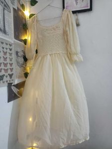 Cream Crocheted Dress