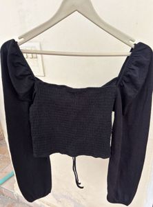 H&amp;M Black RUCHED Top