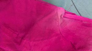 Pink &amp; Yellow Soft Fabric Saree With Blouse