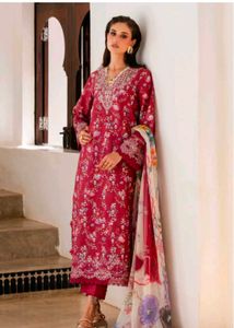 original pakistani suits Beautiful Red Floral Kurt