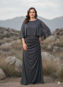 Elegant Gray Shimmering Maxi Dress
