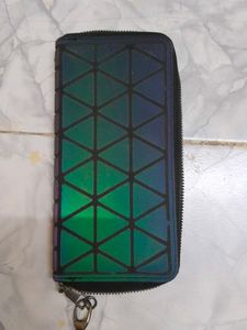 Geometric Prism Wallet with Wrist Strap