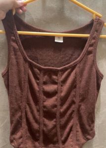 Ribbed Corset Tank Top. Size  S