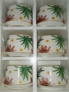 Set of 6 Ceramic Tea Cups