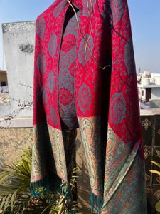 Pashmina Red Embroidered Stole