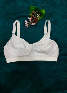 Comfortable White Cotton Bra