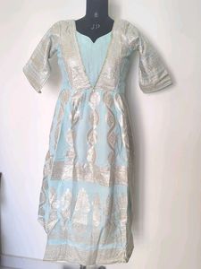 Elegant Blue & Silver Kurta
