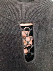 Sleeveless Black Mock Neck Top