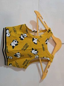 Cute Panda Print Crop Top