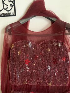 Elegant Maroon Anarkali Dress