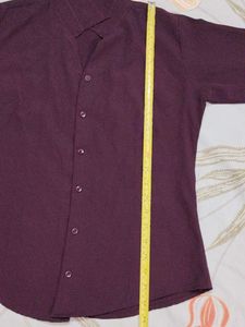 Women's wine Button-Up Shirt