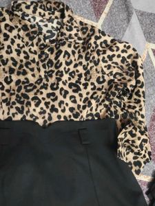 Leopard Print Shirt Dress