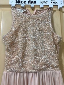 Blush Peach Sequin Maxi Dress