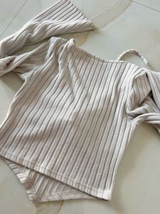 Trendy Ribbed Tie-Front Top