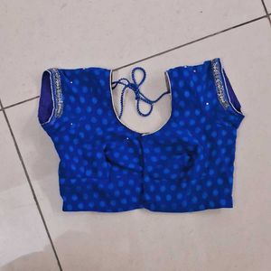 Royal Blue Y2k Saree Whith Blouse