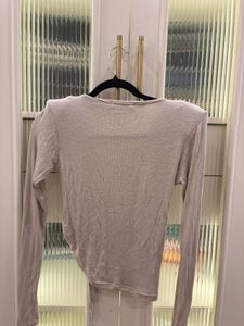 Ruched Wrap Long Sleeve Top