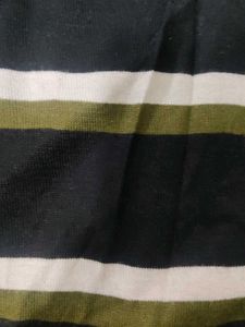 ZARA Striped Long Sleeve Cropped Top