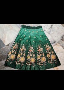 Green Embroidered Lehenga Choli Set