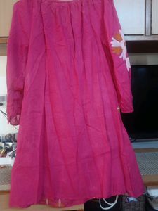 Pink Embroidered Tunic Dress