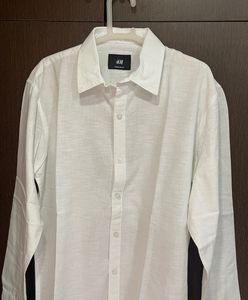 H&amp;M White Pure Linen Shirt