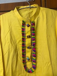 Vibrant Yellow Kurta Set with Dupatta