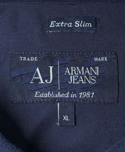 ARMANI JEANS Men's Navy Long Sleeve Polo Shirt