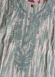 Embroidered Teal Kurta