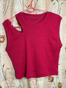 pink cutout top