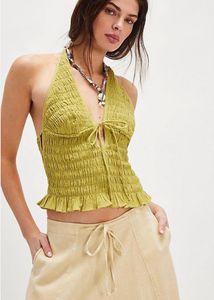 Chic Ruched Halter Neck Top
