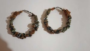 Boho Fabric Hoop Earrings
