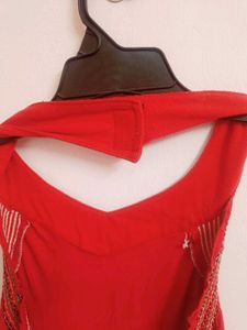 Red Halter Top with Anime Graphic