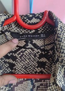 Snake Print Wrap shirt Dress