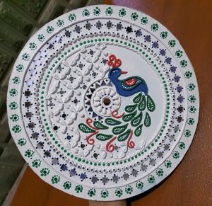 beautiful peacock 🦚 lippan art 🎨✨️